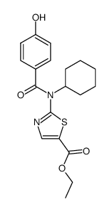 2-[Cyclohexyl-(4-hydroxy-benzoyl)-amino]-thiazole-5-carboxylic acid ethyl ester Structure