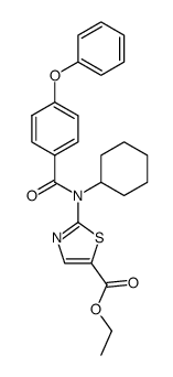 2-[Cyclohexyl-(4-phenoxy-benzoyl)-amino]-thiazole-5-carboxylic acid ethyl ester Structure