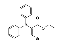 2-Brom-1-(diphenylboryl)-1-ethencarbonsaeure-ethylester结构式