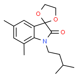 1'-isopentyl-5',7'-dimethyl-1',2'-dihydrospiro([1,3]dioxolane-2,3'-indole)-2'-one结构式