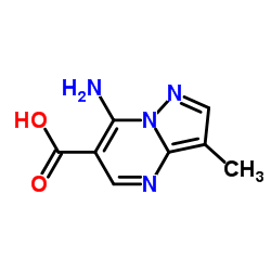 Pyrazolo[1,5-a]pyrimidine-6-carboxylic acid, 7-amino-3-methyl- (7CI) Structure