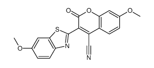 7-methoxy-3-(6-methoxybenzothiazol-2-yl)-2-oxo-2H-1-benzopyran-4-carbonitrile结构式