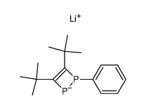 (2-phenyl-3,4-di-tert-butyl-1,2-diphosphetenyl)lithium Structure