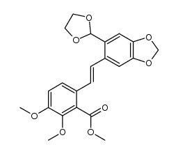 methyl (E)-3,4-dimethoxy-2'-(1,3-dioxolan-2-yl)-4',5'-methylenedioxystilbene-2-carboxylate Structure