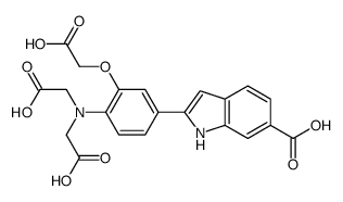 2-(4-(biscarboxymethyl)amino-3-(carboxymethoxy)phenyl)-1H-indole-6-carboxylic acid structure