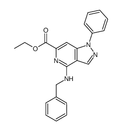 4-benzylamino-6-ethoxycarbonyl-1-phenyl-1H-pyrazolo<4,3-c>pyridine结构式