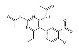 2,4-Diacetamido-5-(4-chloro-3-nitrophenyl)-6-ethylpyrimidine Structure