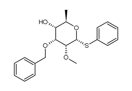 phenyl 3-O-benzyl-6-deoxy-2-O-methyl-1-thio-α-D-ribohexopyranoside Structure