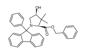 (2S,4S)-3,3-dimethyl-4-hydroxy-N-(9-phenylfluoren-9-yl)proline benzyl ester结构式