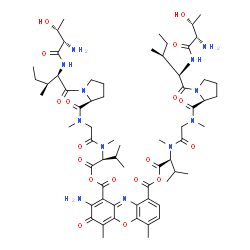 Actinocinedioylbis(L-Thr-D-aIle-L-Pro-N-methyl Gly-N-methyl-L-Val-OH) Structure