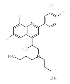 alpha-(Dibutylaminomethyl)-6,8-dichloro-2-(3,4-dichlorophenyl)-4-quinolinemethanol Structure