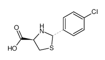 (4R)-2-(4-chlorophenyl)thiazolidine-4-carboxylic acid结构式