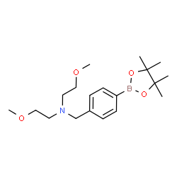 Bis(2-methoxyethyl)({[4-(4,4,5,5-tetramethyl-1,3,2-dioxaborolan-2-yl)phenyl]methyl})amine structure