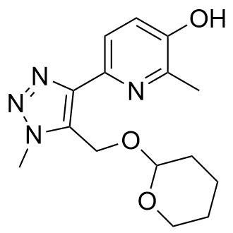 2-甲基-6-(1-甲基-5-((((四氢-2H-吡喃-2-基)氧基)甲基)-1H-1,2,3-三唑-4-基)吡啶-3-醇图片