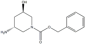 (3R,5R)-3-Amino-5-hydroxy-piperidine-1-carboxylic acid benzyl ester结构式