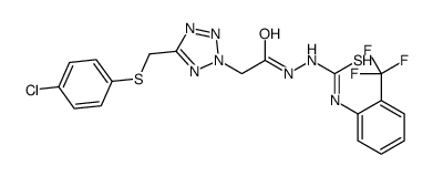 N1-[2-(TRIFLUOROMETHYL)PHENYL]-2-[2-(5-{[(4-CHLOROPHENYL)THIO]METHYL}-2H-1,2,3,4-TETRAAZOL-2-YL)ACETYL]HYDRAZINE-1-CARBOTHIOAMIDE Structure