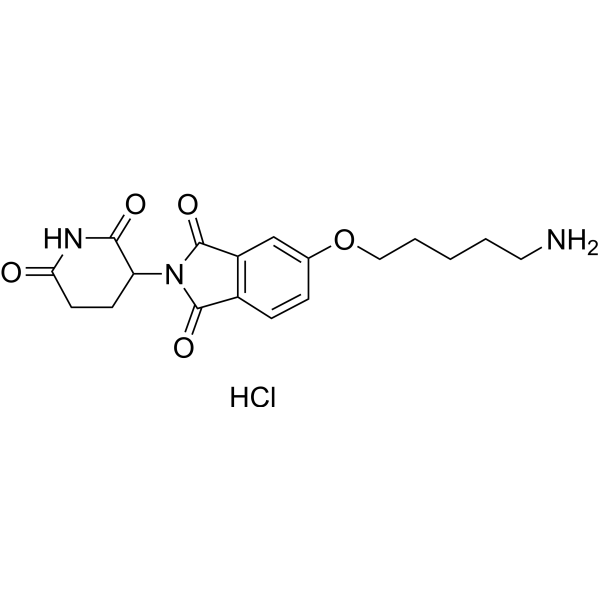 Thalidomide-5-O-C5-NH2 hydrochloride结构式