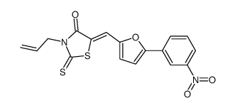 (5E)-3-Allyl-5-{[5-(3-nitrophenyl)-2-furyl]methylene}-2-thioxo-1, 3-thiazolidin-4-one结构式