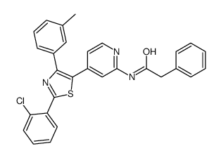 N-[4-[2-(2-chlorophenyl)-4-(3-methylphenyl)-1,3-thiazol-5-yl]pyridin-2-yl]-2-phenylacetamide结构式