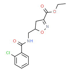 ETHYL 5-([(2-CHLOROBENZOYL)AMINO]METHYL)-4,5-DIHYDRO-3-ISOXAZOLECARBOXYLATE结构式