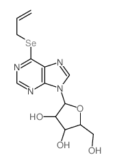 2-(hydroxymethyl)-5-(6-prop-2-enylselanylpurin-9-yl)oxolane-3,4-diol structure