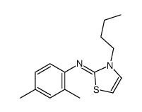 3-butyl-N-(2,4-dimethylphenyl)-1,3-thiazol-2-imine结构式