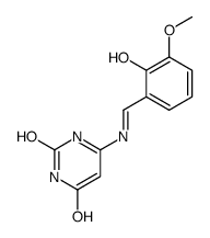 6-(2-hydroxy-3-methoxy-benzylideneamino)-1H-pyrimidine-2,4-dione Structure