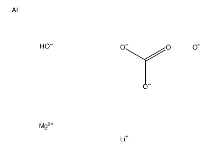 lithium,magnesium,aluminum,carbonate,hydroxide,sulfate Structure