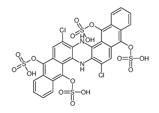 [7,16-dichloro-6,15-dihydroanthrazine-5,9,14,18-tetryl] tetrasulphate structure