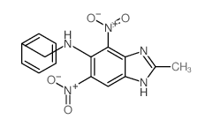 4,6-Dinitro-2-methyl-N-(phenylmethyl)-1H-benzimidazol-5-amine Structure