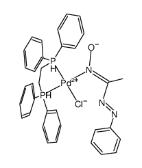 [1,2-bis(diphenylphosphino)ethane]chloro(phenylazoacetaldoximato)palladium(II)结构式