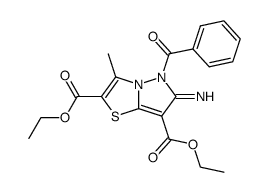 5-Benzoyl-6-imino-3-methyl-5,6-dihydro-pyrazolo[5,1-b]thiazole-2,7-dicarboxylic acid diethyl ester Structure