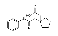 Cyclopentaneacetic acid, 1-(2-benzothiazolylmethyl) Structure