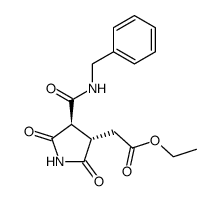 trans-3-benzylaminocarbonyl-4-carbethoxymethylpyrrolidine-2,5-dione结构式