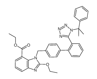 ethyl 2-ethoxy-1-[[2'-[(1-methyl-1-phenyl-ethyl)-2H-tetrazol-5-yl]-[1,1']biphenyl-4-yl]methyl]-1H-benzoimidazole-7-carboxylate Structure