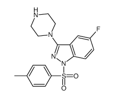 5-fluoro-1-(4-methylphenyl)sulfonyl-3-piperazin-1-ylindazole Structure