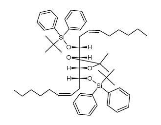 9(R),12(R)-bis<(tert-butyldiphenylsilyl)oxy>-10(S),11(S)-O-(1-methylethylidene)-6(Z),14(Z)-icosadiene-10,11-diol结构式