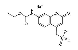 sodium 7-carboethoxyaminocoumarin-4-methanesulfonate Structure