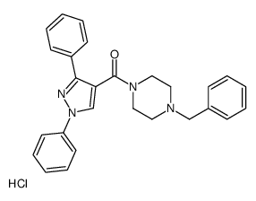 (4-benzylpiperazin-1-yl)-(1,3-diphenylpyrazol-4-yl)methanone,hydrochloride结构式