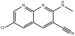 6-Chloro-2-(methylamino)-1,8-naphthyridine-3-carbonitrile结构式