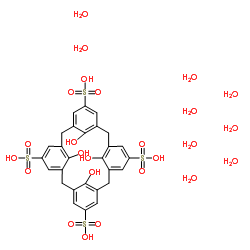 25,26,27,28-Tetrahydroxypentacyclo[19.3.1.13,7.19,13.115,19]octacosa-1(25),3(28),4,6,9(27),10,12,15(26),16,18,21,23-dodecaene-5,11,17,23-tetrasulfonic acid nonahydrate Structure