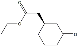 Cyclohexaneacetic acid, 3-oxo-, ethyl ester, (1R)- Structure