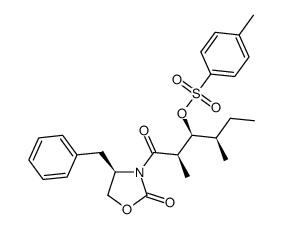 (2R,3S,4R)-1-((R)-4-benzyl-2-oxooxazolidin-3-yl)-2,4-dimethyl-1-oxohexan-3-yl-4-methylbenzenesulfonate结构式