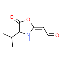 Acetaldehyde, [4-(1-methylethyl)-5-oxo-2-oxazolidinylidene]- (9CI) structure