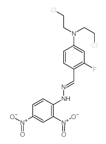 Benzaldehyde,4-[bis(2-chloroethyl)amino]-2-fluoro-, 2-(2,4-dinitrophenyl)hydrazone Structure