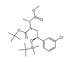 methyl (2R)-2-{(tert-butoxycarbonyl)[(2R)-2-{[tert-butyl(dimethyl)silyl]oxy}-2-(3-chlorophenyl)ethyl]amino}propanoate Structure