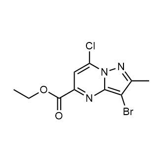 Ethyl3-bromo-7-chloro-2-methylpyrazolo[1,5-a]pyrimidine-5-carboxylate structure