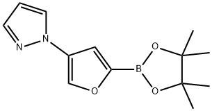 1-(5-(4,4,5,5-Tetramethyl-1,3,2-dioxaborolan-2-yl)furan-3-yl)-1H-pyrazole structure