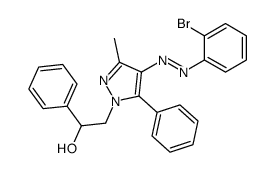 2-[4-[(2-bromophenyl)diazenyl]-3-methyl-5-phenylpyrazol-1-yl]-1-phenylethanol Structure