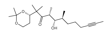 (4R,5S,6S,4'S)-2-(2,2-dimethyl-[1,3]dioxan-4-yl)-5-hydroxy-2,4,6-trimethyldodec-10-yne-3-one结构式